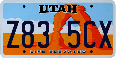 UT license plate Z835CX