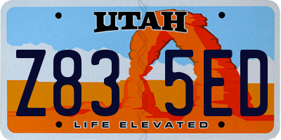 UT license plate Z835ED