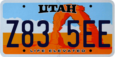 UT license plate Z835EE