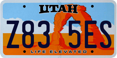 UT license plate Z835ES