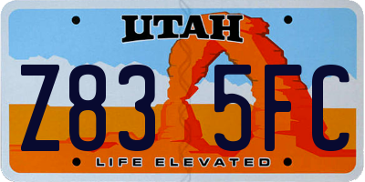 UT license plate Z835FC