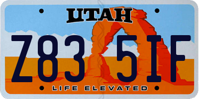 UT license plate Z835IF
