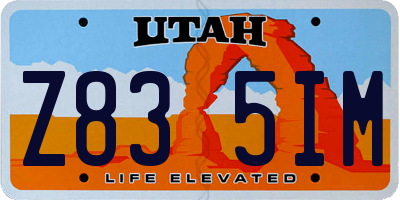 UT license plate Z835IM