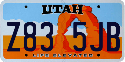 UT license plate Z835JB