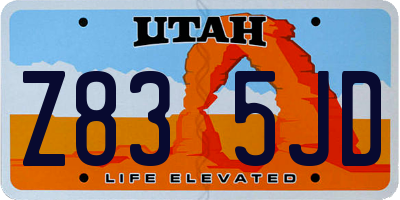 UT license plate Z835JD