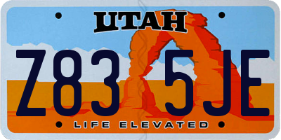 UT license plate Z835JE