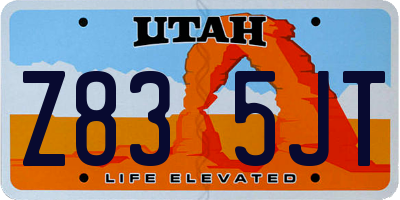 UT license plate Z835JT