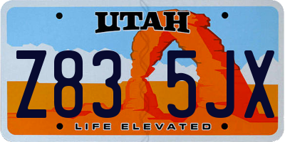 UT license plate Z835JX