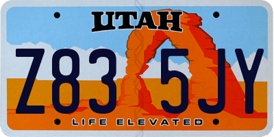 UT license plate Z835JY