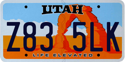 UT license plate Z835LK