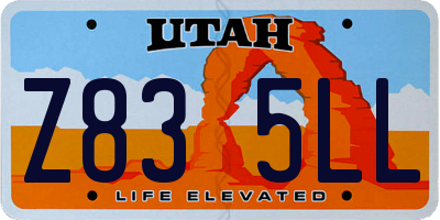 UT license plate Z835LL