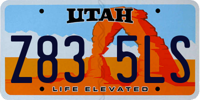 UT license plate Z835LS