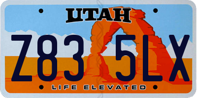 UT license plate Z835LX