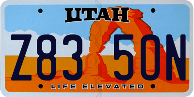 UT license plate Z835ON