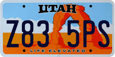 UT license plate Z835PS