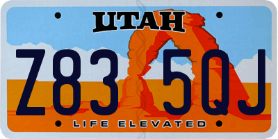 UT license plate Z835QJ