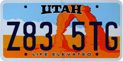 UT license plate Z835TG