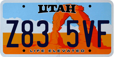 UT license plate Z835VF