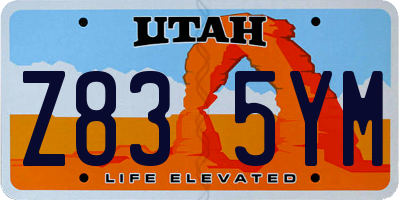 UT license plate Z835YM