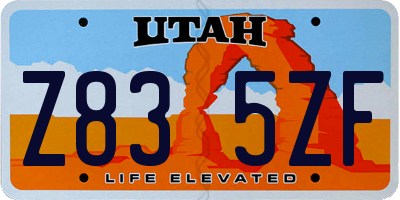 UT license plate Z835ZF