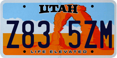 UT license plate Z835ZM