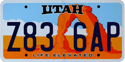 UT license plate Z836AP