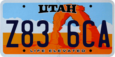 UT license plate Z836CA