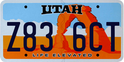 UT license plate Z836CT