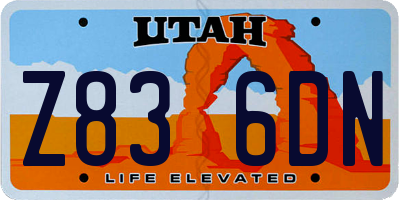 UT license plate Z836DN