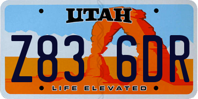 UT license plate Z836DR