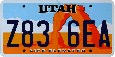 UT license plate Z836EA