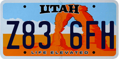 UT license plate Z836FH