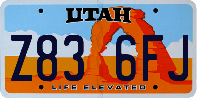 UT license plate Z836FJ