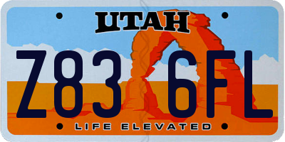 UT license plate Z836FL