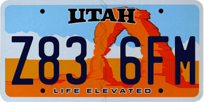 UT license plate Z836FM
