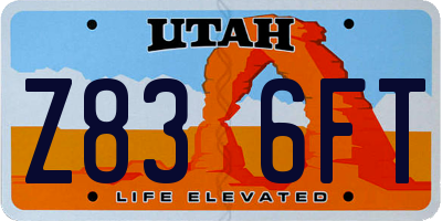UT license plate Z836FT