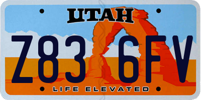 UT license plate Z836FV