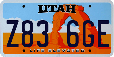 UT license plate Z836GE