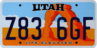 UT license plate Z836GF