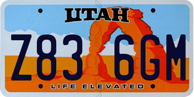 UT license plate Z836GM