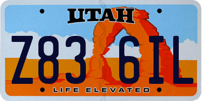 UT license plate Z836IL