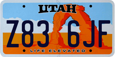 UT license plate Z836JF