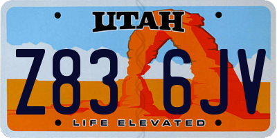 UT license plate Z836JV