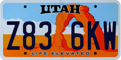 UT license plate Z836KW