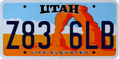 UT license plate Z836LB