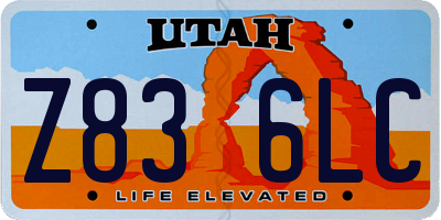 UT license plate Z836LC