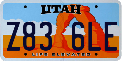 UT license plate Z836LE