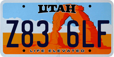 UT license plate Z836LF