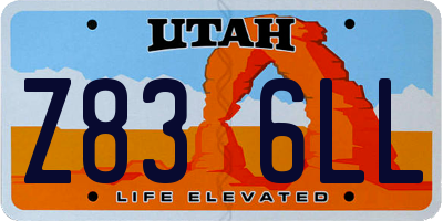 UT license plate Z836LL