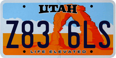 UT license plate Z836LS